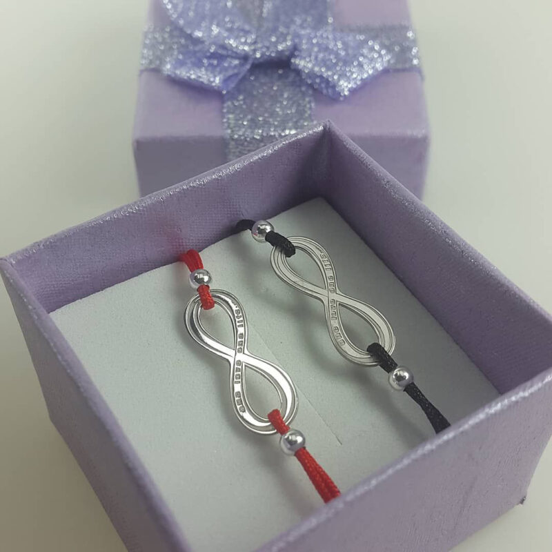 Браслет-красная-нить-с-фигуркой-знак-бесконечности-из-серебра-925-пробы-гравировка-текста-3