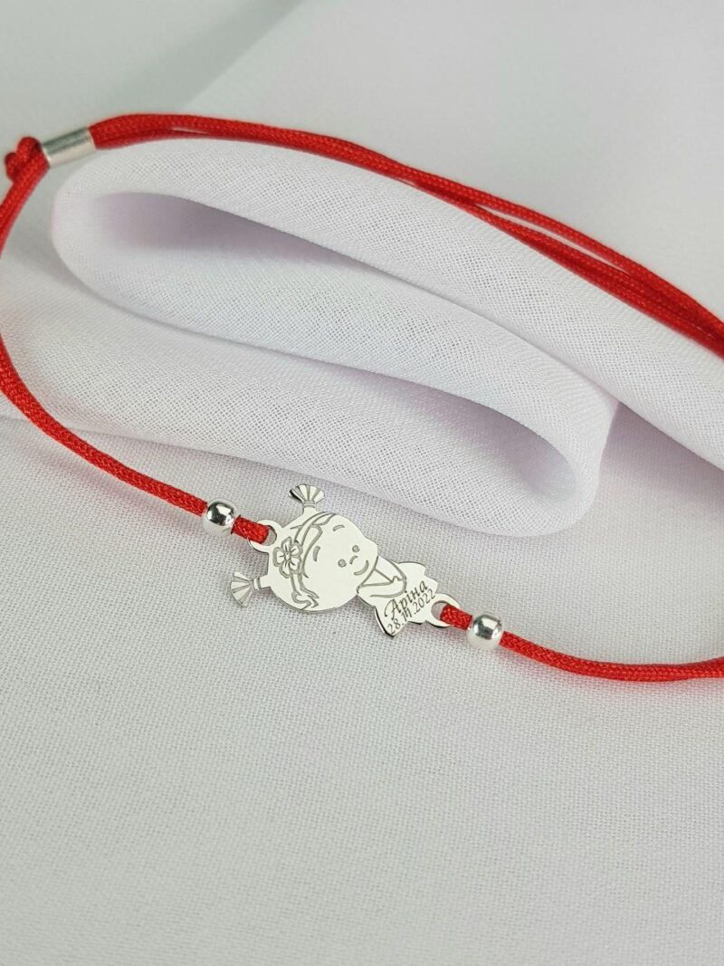 Серебряный-мама-браслет-на-шелковой-ниточке-с-фигурками-деток-Браслет-красная-нить-4